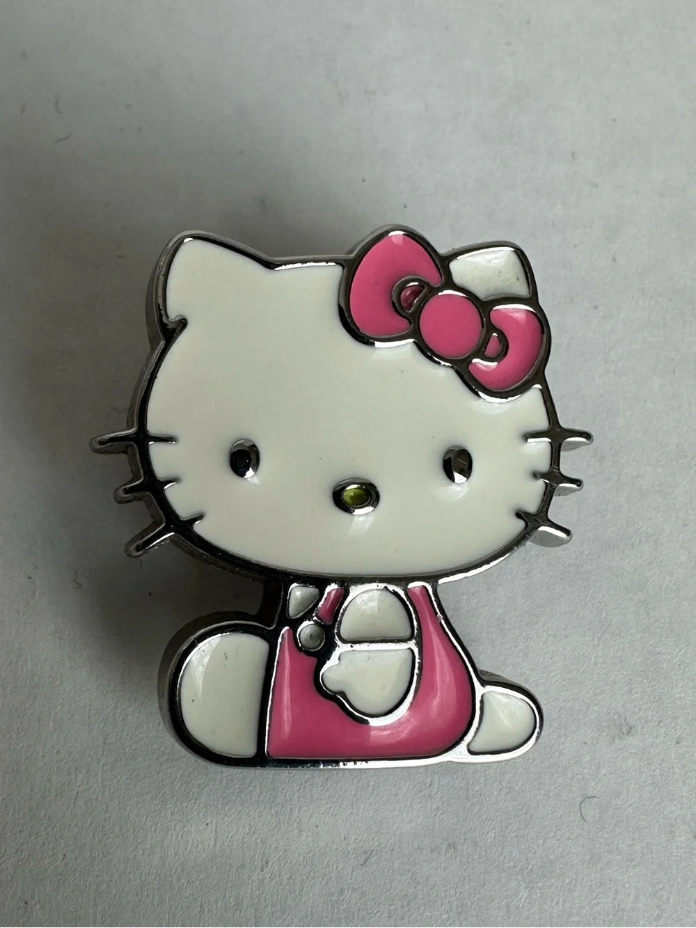 Hello Kitty Pink Silver Metal Shoe Charms 5PC Set Glitter Jibbitz Style NWT